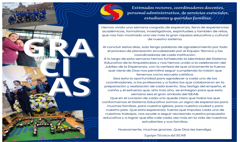 Agradecimiento semana SEAB 2025